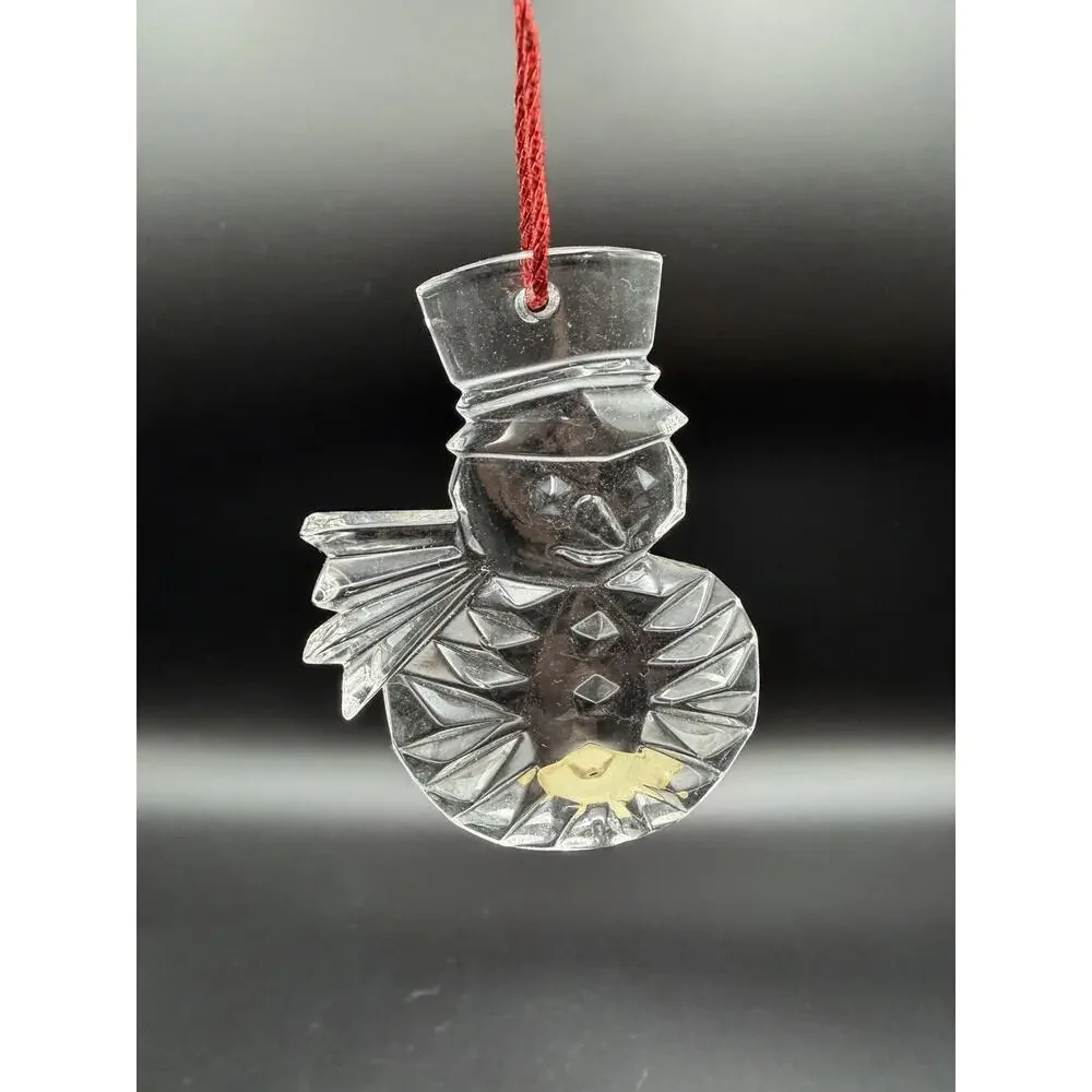 Gorham Crystal Christmas Ornaments Lot Of 6 Tree Angel Snowflake Snowman Germany